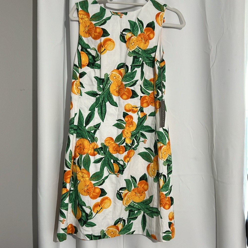New York and Company Dress with fruit orange design, Eva Mendes Collection